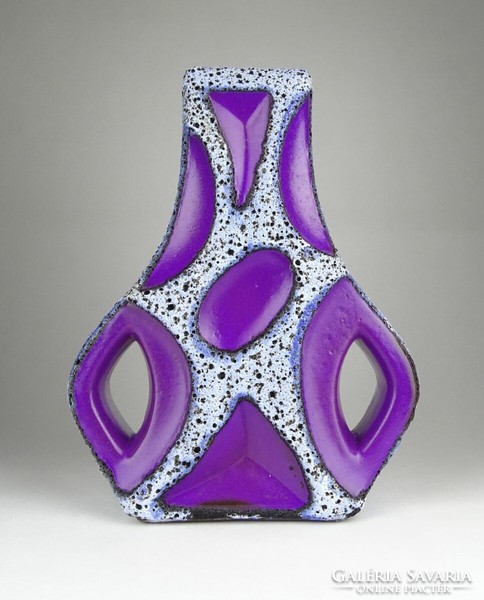 0Y623 retro german roth craftsman in purple ceramic guitar vase
