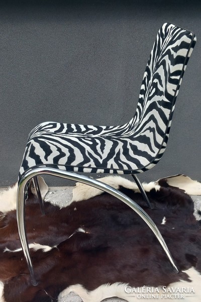 Design postmodern króm szék ALKUDHATÓ Cavalli stílusban