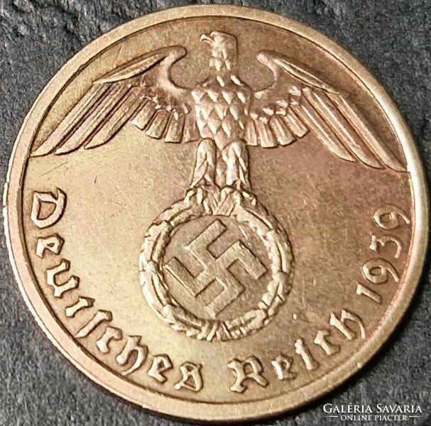 Germany - Third Reich 1 reichspfennig, 1939 mint mark 