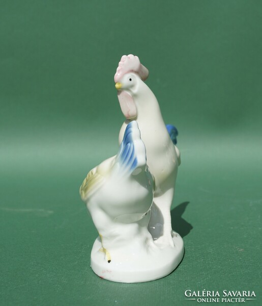 Old GDR lippelsdorf German porcelain hen and rooster couple figure