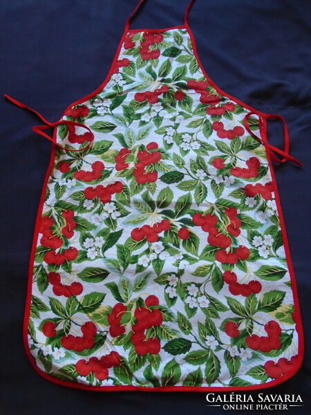 New cherry cotton apron.
