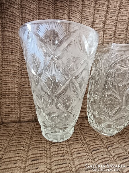 2 large molded glass vases together_4
