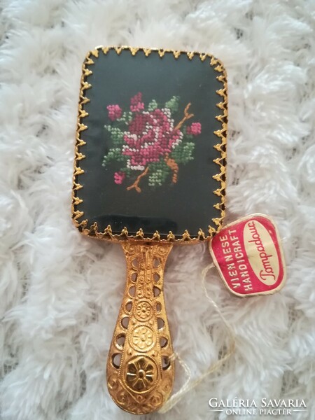 Goblein embroidered mini hand mirror