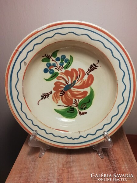 Antique floral wall plate, decorative plate vi.