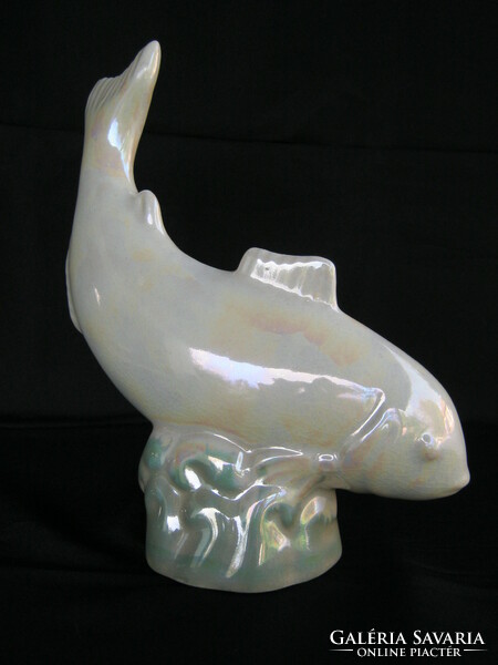 Luster glazed porcelain fish 21 cm
