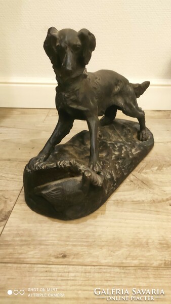 Antique cast iron dog statue