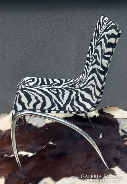 Design postmodern chrome chair negotiable in cavalli style