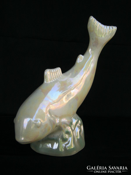 Lüsztermázas porcelán hal 21 cm