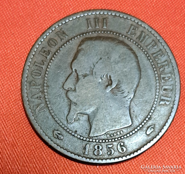 1856 Franciaország III. Napoleon császár (1852 - 1870) centimes (1812)