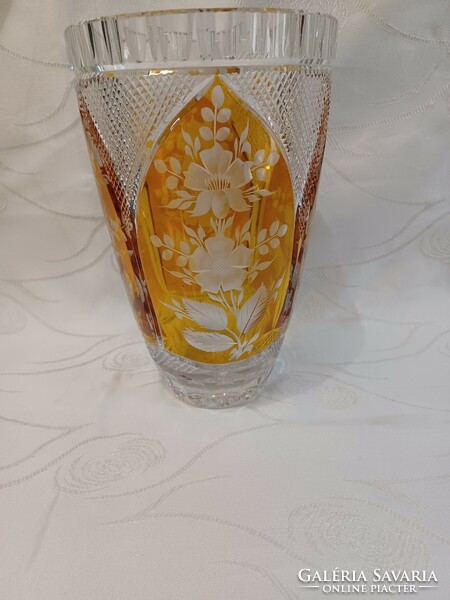 Yellow crystal vase