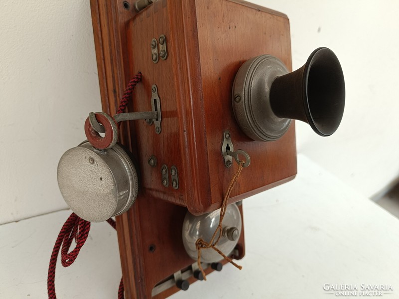 Antik falra szerelhető fa telefon 1890-1905 ös évek 861 8814