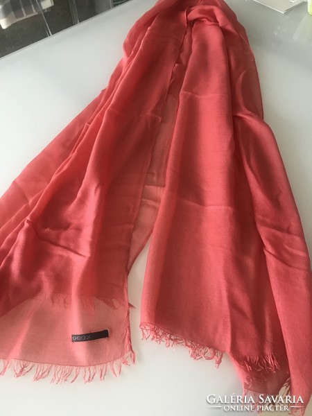 Geox scarf made of very fine cotton in coral color, 200 x 84 cm