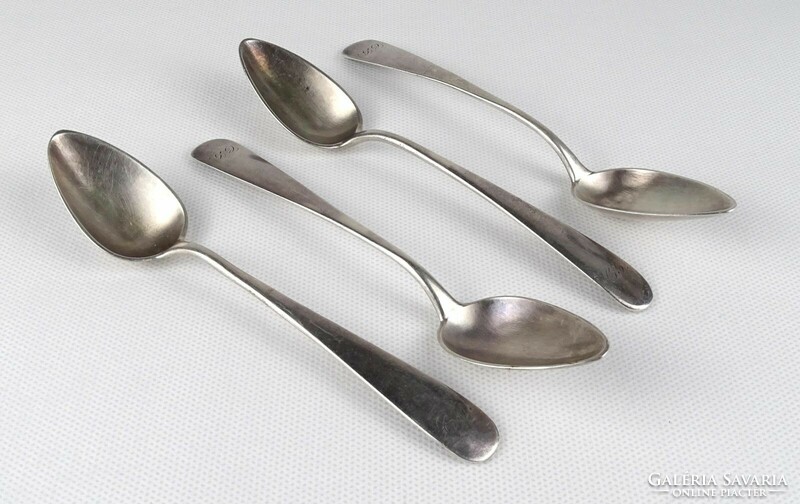 1R023 antique 1846 13-latt silver spoon set 4 pieces 90g