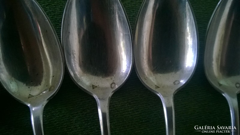 Antique silver tea spoon set with Diana, noble coat of arms, individually or in a set