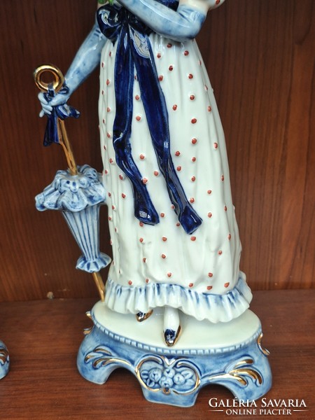 Gdr porcelain baroque male and female figure