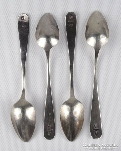 1R023 Antik 1846-as 13 lattos ezüst kanál készlet 4 darab 90g