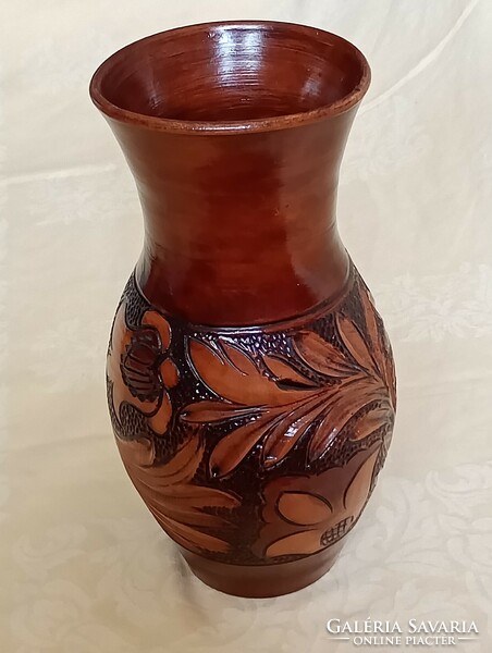 Ceramic glazed vase retro 26x13cm
