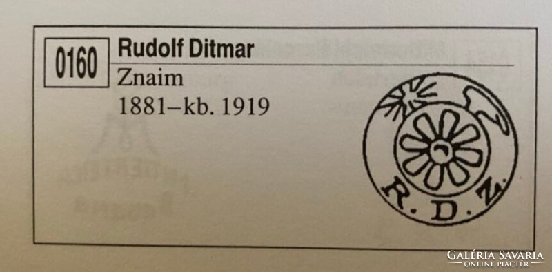Antik, Cseh süteményes majolika készletet. Jelzett: Rudolf Ditmar XIX-ik század!