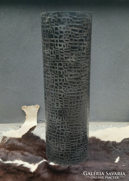 Hatalmas Modernista krokodil bőr  mintás fém váza ALKUDHATÓ design