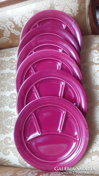 6 Fondue plates. 24 Cm