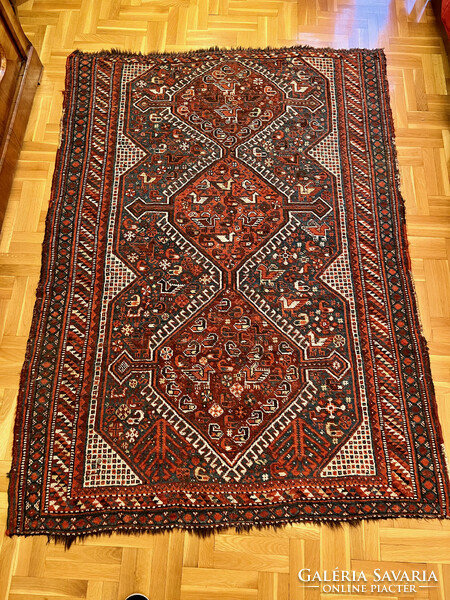 Antique hand-knotted Iranian Persian rug