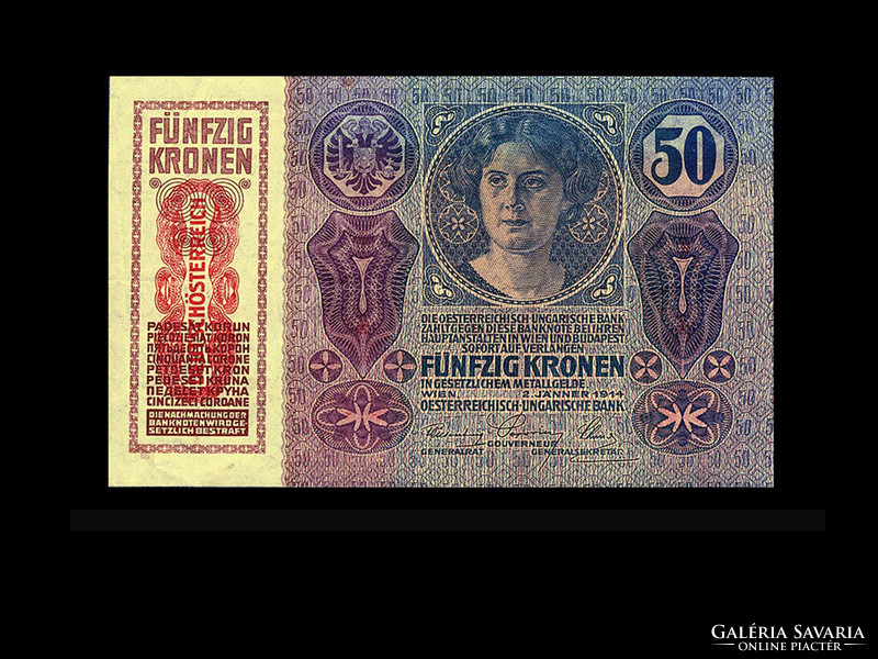50 KORONA - 1914 - REMEKTARTÁSÚ - ROPOGÓS BANKJEGY
