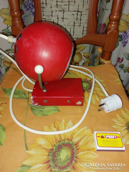 Retro old rare red wall spherical lamp electro metal isz hódmezővásárhely