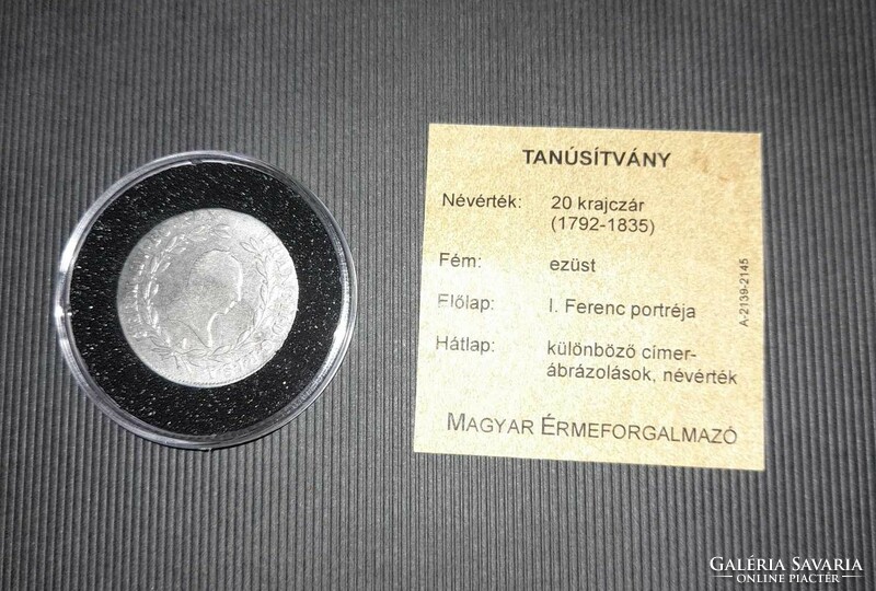 20 Krajcár 1803 A I. Ferenc, ezüst, bliszteres