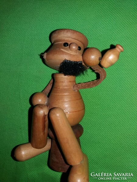 Old sitting popeye the sailor wooden puppet wooden figure 14 cm condition according to the pictures
