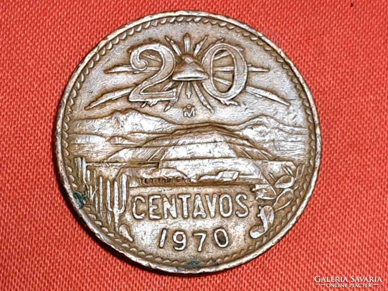 1970.  Mexikó 20 Centavos (1838)