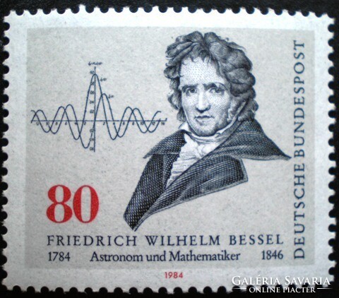 N1219 / Germany 1984 Friedrich W. Bessel Mathematician and Astronomer Stamp Postal Clerk