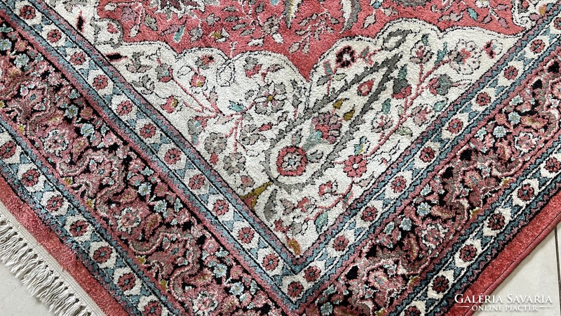 3620 Kasmíri hernyóselyem Isfahan kézi perzsa szőnyeg 160X247CM INGYEN FUTÁR