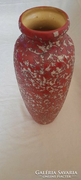 Tófej kerámia iparművész mázas váza retro 39x14cm