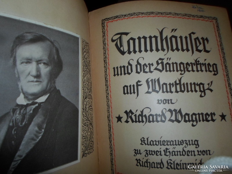 Wagner: Tannhäuser, zongorakivonat, háború előtti antik, Schott's kiadás