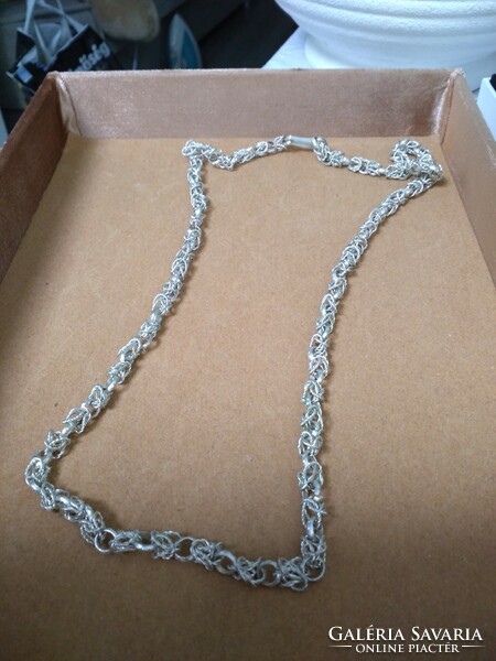 Silver colored filigree 78 cm necklace