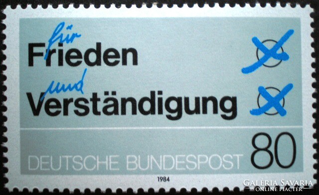 N1231 / Germany 1984 peace and understanding stamp postal clerk