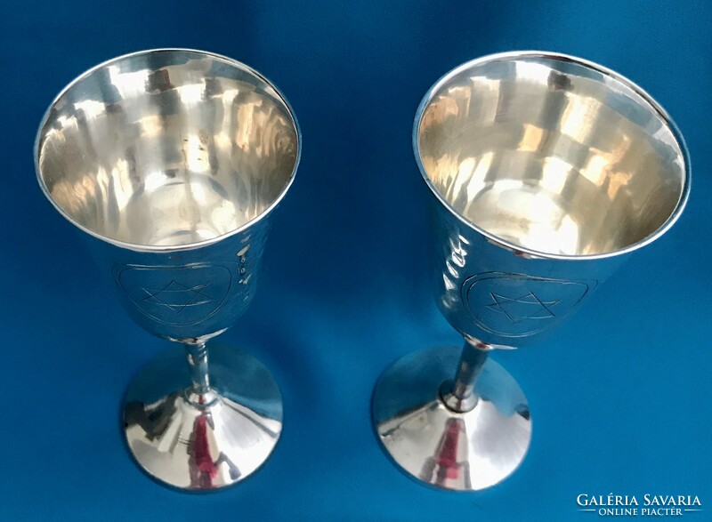Ceremonial kiddush cup silver plated
