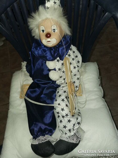 Clown porcelain marionette 55 cm from collection