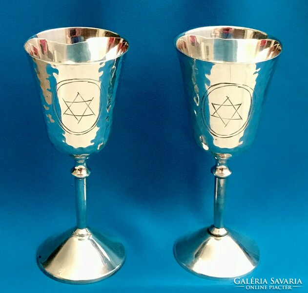 Ceremonial kiddush cup silver plated