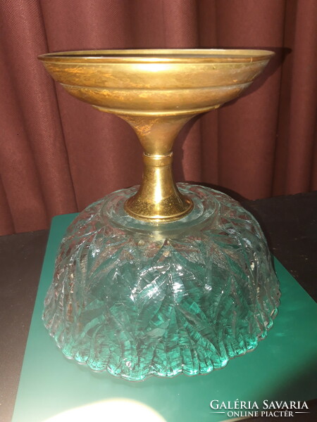 Old copper-bottomed glass offering