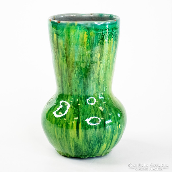 Fényes mázú iparművészeti kerámia váza