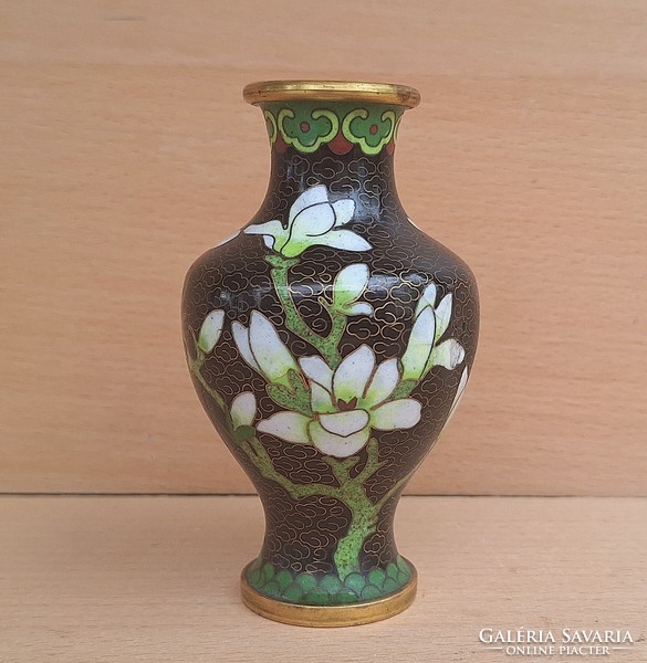 Old enamel oriental vase 10 cm.