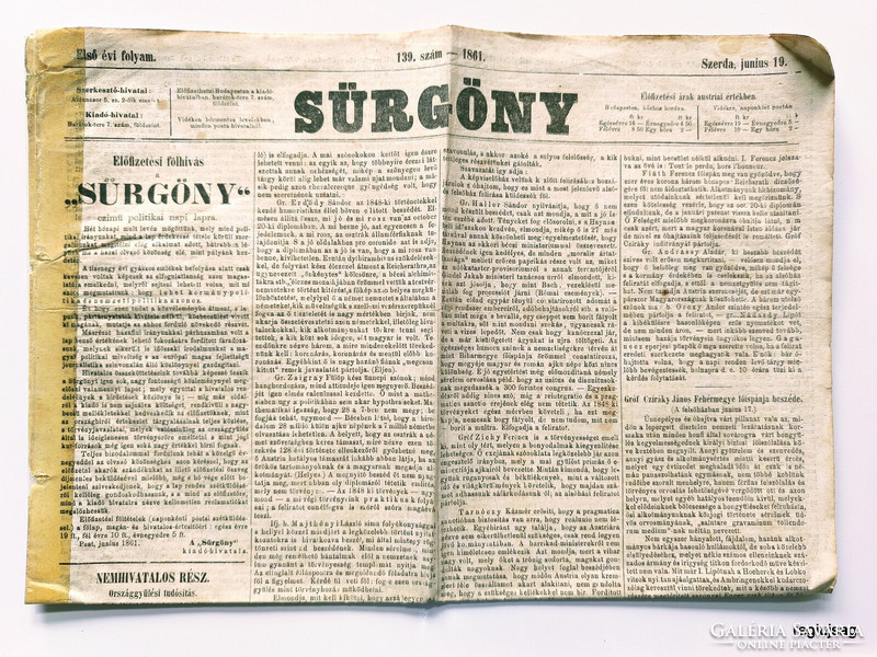 1861 Vii 19 / urgent / old newspapers comics magazines no.: 27245