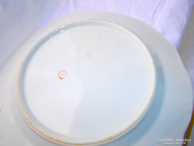 Zsolnay antique plate with rose pattern