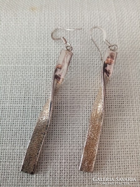 Scandinavian modernist industrial art solid silver earrings - marked 925 - also for graduation!!