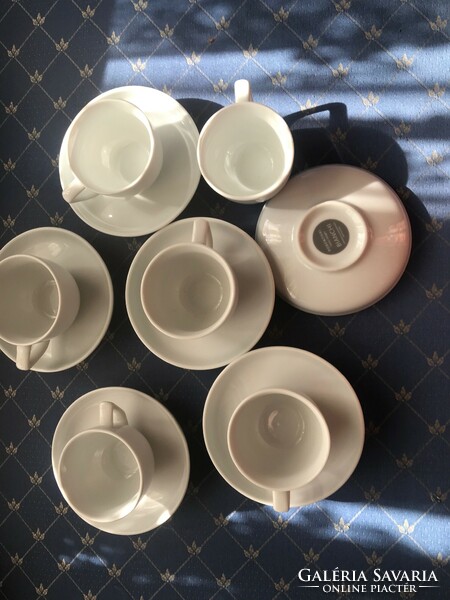 Rosenthal bianchi 6 coffee cups with bottoms, in undamaged condition. In a set. Snow white porcelain.