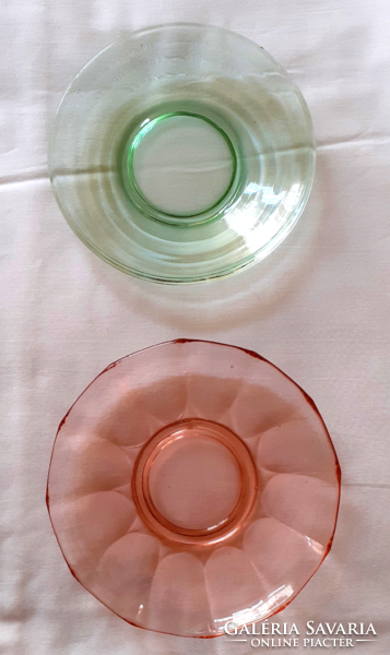 2 db. régi színes üveg tányér.