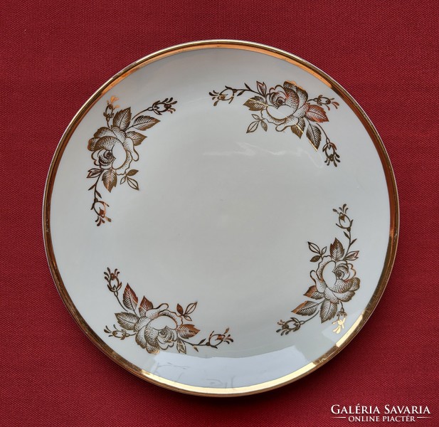 Bareuther waldsassen bavaria german porcelain small plate cookie plate with flower pattern with gold edge