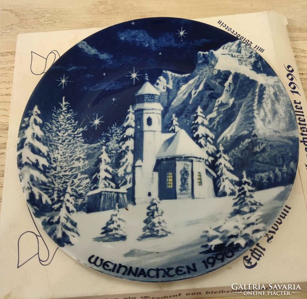 Bavaria echt cobalt Christmas porcelain decorative plates