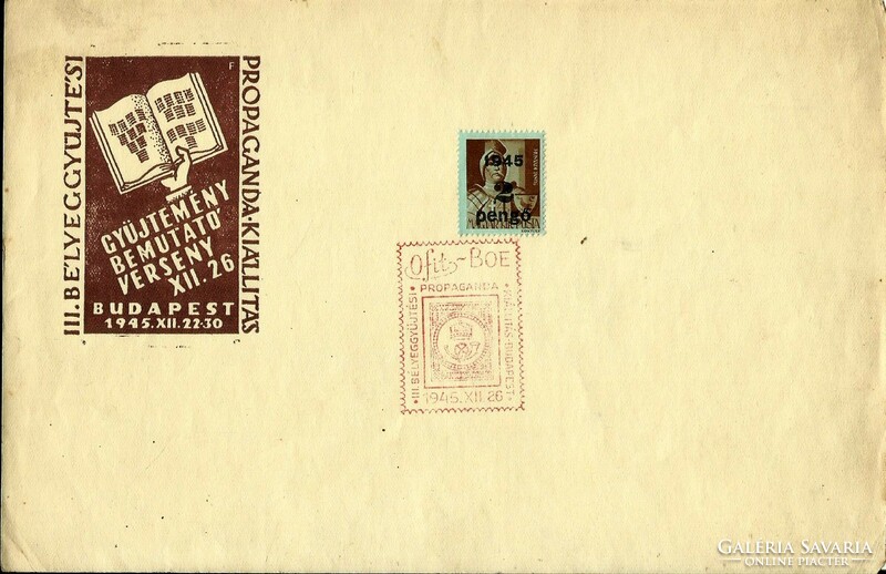 Occasional Stamping = iii. Stamp collecting propaganda exhibition, Budapest (Xii. 26, 1945)